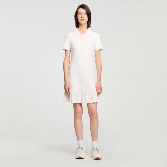 Sandro Cream Short-Sleeve Polo Dress - Picture 5 of 5